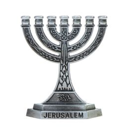 Oude koper Joodse Menorah kandhouders religies kandelabra hanukkah kandelaars 7 Branch Candle Holder Relic Sacred Deco