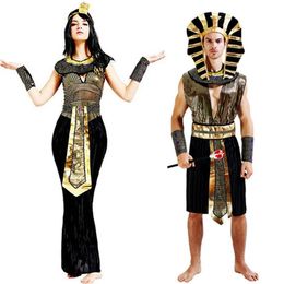 Antiguo Egipto faraón egipcio Cleopatra Príncipe princesa disfraz para mujeres hombres Halloween Cosplay disfraz ropa egipcio adult306f