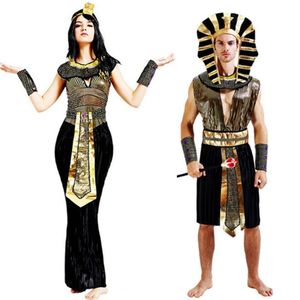 Egypte ancienne égyptien pharaon Cléopâtre Prince princesse Costume pour femmes hommes Halloween Cosplay Costume vêtements égyptien adulte298r