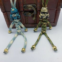 Oude Egyptische dierenkikker Figurines Brass Paracord kralen mes mes lanyards hanger sieraden EDC outdoor diy armbanden accessoires