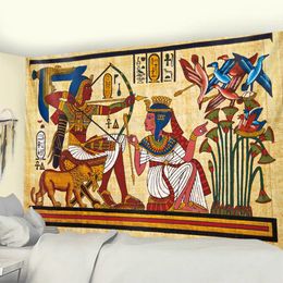 Murales égyptiennes anciennes scènes psychédéliques décoration intérieure art tapisserie hippie bohème tarot chambre muror décor de décoration