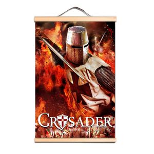 Oude Europese Crusader Warrior Banner Muur Opknoping Doek Tempeliers Posters en Prints Canvas Schilderij Muur Decor Vlag CD20