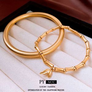Bracelet de bambou doré Fasha Golden, personnalisé simple, conception légère, anneau, sensation de métal et artisanat élégant