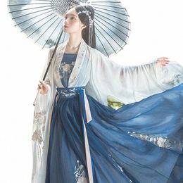 Costume de danse folklorique antique Femmes Hanfu Vêtements traditionnels chinois Broderie Chiff Oriental Princ Cosplay Vêtements YS1526 c2ch #