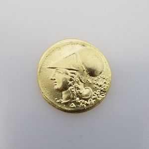 Copia de moneda de imitación antigua griega antigua, artesanía de Metal chapada en oro, regalos especiales G #2