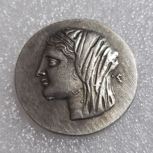 Copie de pièces de monnaie grecques antiques, artisanat en métal plaqué argent, cadeaux spéciaux, Type452