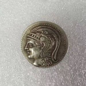 Copie de pièces de monnaie grecques antiques, artisanat en métal plaqué argent, cadeaux spéciaux, Type451