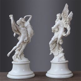 Oude Griekse mythologie liefde karakter beeldhouwkunst Moderne Resin Angel Crafts Lover Standbeeld Home Decorations Wedding Birthday Gift T200619