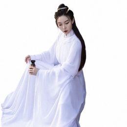 Oude Han-dynastie Princ Kleding Witte Hanfu Dr Ronde Gewaad Fee Dr Vrouwen Hanfu Klassieke Volksdans Kostuum SL4171 B2QR #