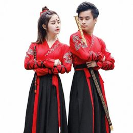 Hanfu antique Outfit Femmes Danse classique Dr Performance Stage Fée Princ Jupes Lg Manches Hommes Broderie Tang Costume A1Tb #