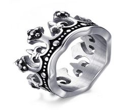 Ancient Her Ring Crown Design Innewless Steel Band Ring For Men1393900