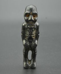 Ancient Jade et Old Jade Culture Meteorite Sculpture Skeleton and Man Statue Pendant72161993260874