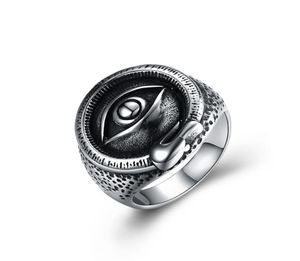 Anciens anneaux mayas anneaux anneau en acier inoxydable motif d'oeil double couche à la mode simple généreuse conçue bijoux hommes cadeaux 7028944