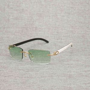 Antiguas gafas de sol de cuerno de búfalo natural hombres de gafas cuadradas de madera antigua marco sin borde para mujeres tonos al aire libre Oculos gafas 012n francés agradable ww ww
