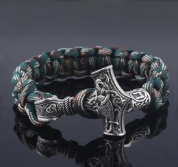 Ancient Norse Viking Men Bracelets Paracord Amulet Runes Beads Corde à main enveloppe scandinave Bracles Gift3523675749072