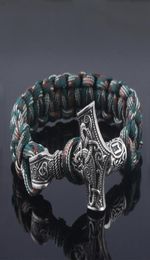 Ancient Norse Viking Men Bracelets Paracord Amulet Runes Beads Corde à main enveloppe scandinave Bangles Gift35233671473845