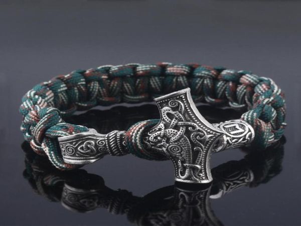 Bracelets pour hommes Viking anciens nordiques, amulette paracorde, Runes, perles, corde enroulée à la main, Bracelets scandinaves, cadeau 35233677473109