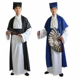 Oude geleerde traditial tang-dynastie hanfu nieuwe jaar outfits dr kleding voor Mannen volwassen vintage Hoed kleding L5ft #