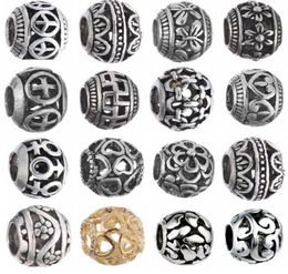 Metales de plata antiguos cuentas sueltas de amuletas originales joyas de baratijas colgantes para mujeres dio de bricolaje9061370
