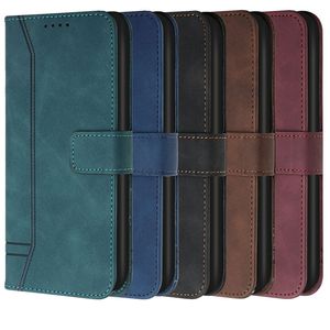 Custodie a portafoglio in pelle con sensazione di pelle antica per iPhone 15 14 Pro MAX 13 Mini 12 11 XS XR X 8 7 6 6S Plus Sensazione della mano Retro Vintage Porta carte di credito ID Slot Flip Cover Folio Pouch