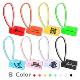 Ancolok 100pcs tags en plastique personnalisés de la marque de vêtements Tag de logo Sécurité de vêtements de vêtements Bag des bijoux