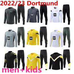 en 23 Kids Man Borussia Trainingspak Voetbalsets Halve Rits Dortmund Trainingspak Voetbalset Survetement 2022 2023 Heren Sportkleding 20