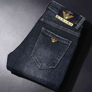 et automne hiver hommes marque jeans mince mode élastique taille moyenne marchandise décontracté