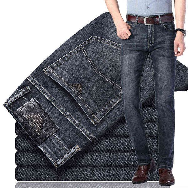 y otoño invierno grueso marca internacional jeans para hombres elástico delgado recto busin especial