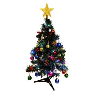 En batterijverlichting boom met ornamenten kerst desktop cadeau sterke mini home decor pvc creëren amlily leden lichten-30 cm