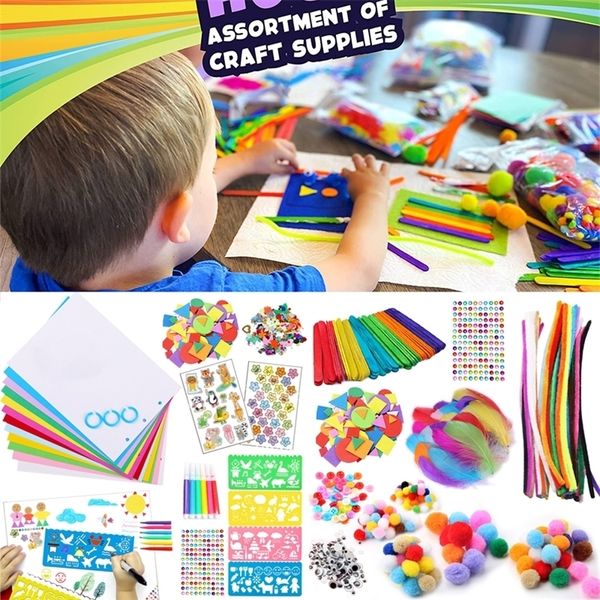 et fournitures d'artisanat pour enfants tout-petits artisanat collage bricolage arts ensemble assortis créatifs faits à la main jouets kit Montessori cadeaux 220621