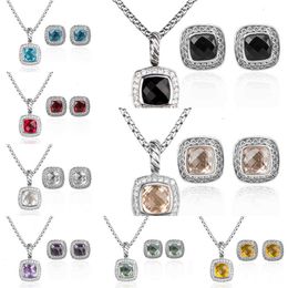 18k vergulde granaat dames ketting set luxe en designer diamanten sieraden oorknopjes bruiloft feestmode