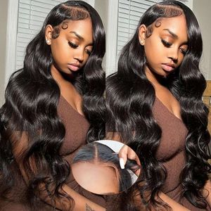 and Go Geplukt Voorgesneden Beginners 9x6 HD Sluiting Body Wave Kanten Voorkant Echt haar Klaar om te dragen Lijmloze pruiken voor vrouwen 26 inch 180% dichtheid Geen lijm Pruik