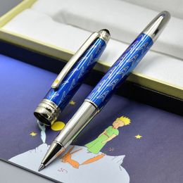 Y Little Prince Blue Wholesale Silver 163 Roller Ball Ball Pen Fountain Fountain Pen Office Stationery Marca de escritura Recarga Pen 24018