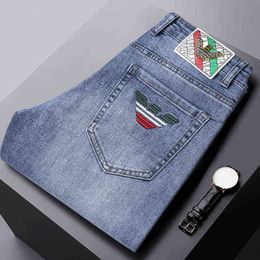 en Lente Herfst Aj Merk Jeans Elastische Heren Casual Slim Small Foot Light