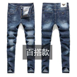 en lente zomerse mode jeans heren katoen slank fit casual knappe veelzijdige elastische leggings