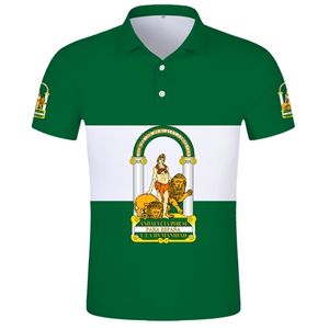 ANDALOUSIE POLO shirt gratuit fait sur commande nom numéro sevilla POLO shirt imprimé drapeau mot malaga cadix grenade huelva almeria espagne 210329
