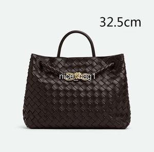 Andiamo Tote Tas Tassen Schouder grote capaciteit breien leren handtassen winkelen vrouwen handtas tas crossbody hobo zakje Verwijderbare riemen