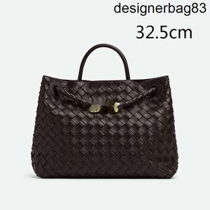 Andiamo Tote Bag Intrecciato Schoudertassen Grote capaciteit Breien Leren handtassen Winkelen Dameshandtas Portemonnee Crossbody Hobo-etui Afneembare bandjes