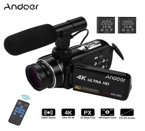 Andoer 4K Ultra HD DV portable 30 pouces IPS caméra vidéo numérique caméscope à capteur CMOS avec objectif grand angle 045X avec microphone15645201