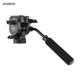 Andoer fluide hydraulique rotule panoramique photographie Ballhed avec poignée pour 14 vis caméra caméscope 38 monopode trépied 240322