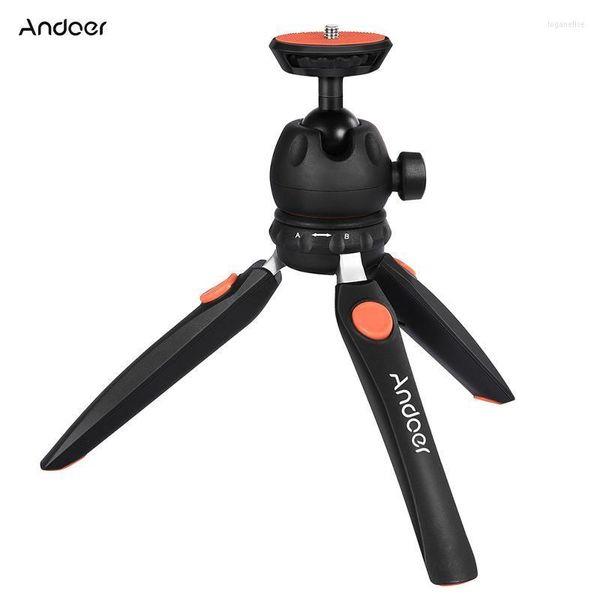 Andoer H20 Mini Tabletop Tripod Portable Phone Phone Soporte con cabezal de bola extraíble trípodes de tornillo de 1/4 pulgadas LOGA22