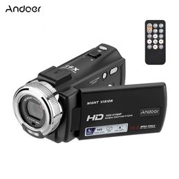 Andoer v12 Videocamera 1080p 16x digitale zoom draagbare camcorder met 30 inch LCD -scherm 30MP nacht vision Face verfraaiing 240407