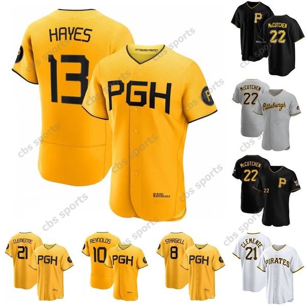 Andrew 22 McCutchen 2023 Pirates City Connect Jersey Bryan Reynolds Oneil Cruz Ji Hwan Bae Ke'bryan Hayes Mitch Keller Roberto Clemente Henry Davis All Star Jerseys