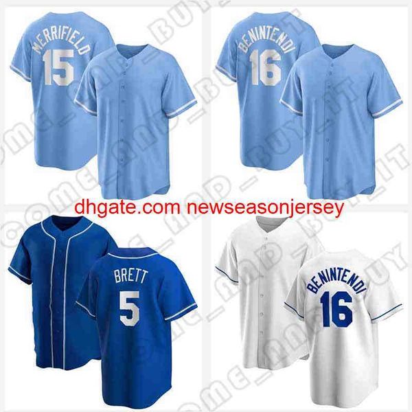 Andrew Benintendi Whit Merrifield Jersey Hunter Dozier Salvador Perez Maillots de baseball Carlos Santana Michael Taylor Nicky Lopez Brett Mondesi