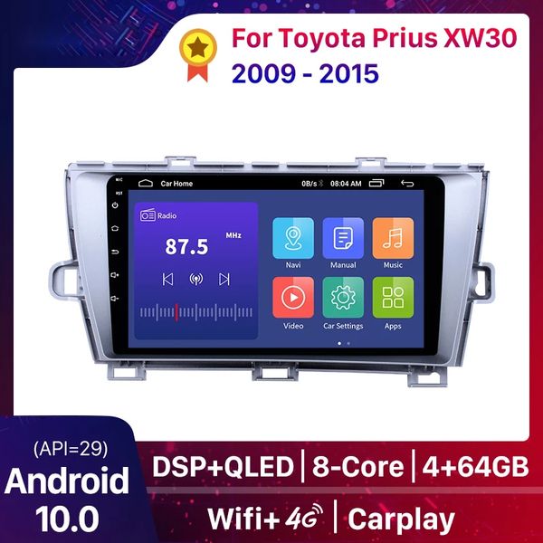 Android 10.0 2 Din Car dvd radio Multimedia Video Player GPS para Toyota Prius 2009 -2015 Conductor de mano izquierda