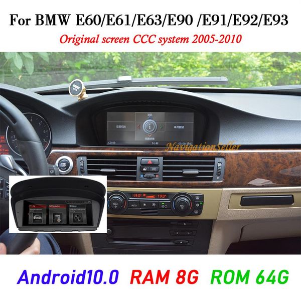 Android 10 0 8GB RAM 64G ROM lecteur dvd de voiture multimédia BMW série 5 E60 E61 E63 E64 E90 E91 E92 525 530 2005-2010 système CCC Stere288K