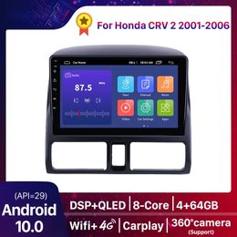 Android 10,0 9 "4 + 64G coche dvd Radio GPS reproductor para Honda CRV 2 2001-2006 navegación 2 din Multimedia Video DSP 36EQ QLED