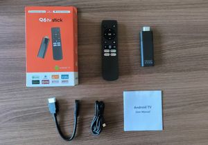 Android 10.0 ATV Originele Q6 TV Stick 4K Allwinner H313 2GB RAM 8GB 16GB ROM Dual WiFi B T 5.2 Smart TV Box met stemblok