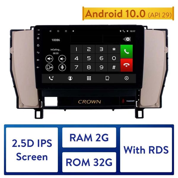 Android 10.0 Reproductor de DVD y GPS para automóvil Sistema de navegación Radio con pantalla táctil de 9 pulgadas para Toyota Oude Crown 2010-2014 Bluetooth Pms dvr Autoradio