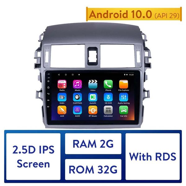 Android 10,0 reproductor de Radio dvd para coche Bluetooth navegación GPS para 2007-2010 Toyota Corolla antiguo soporte WIFI DAB RDS 2GB RAM